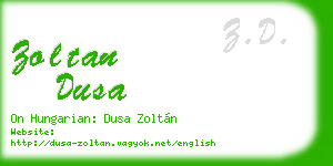 zoltan dusa business card